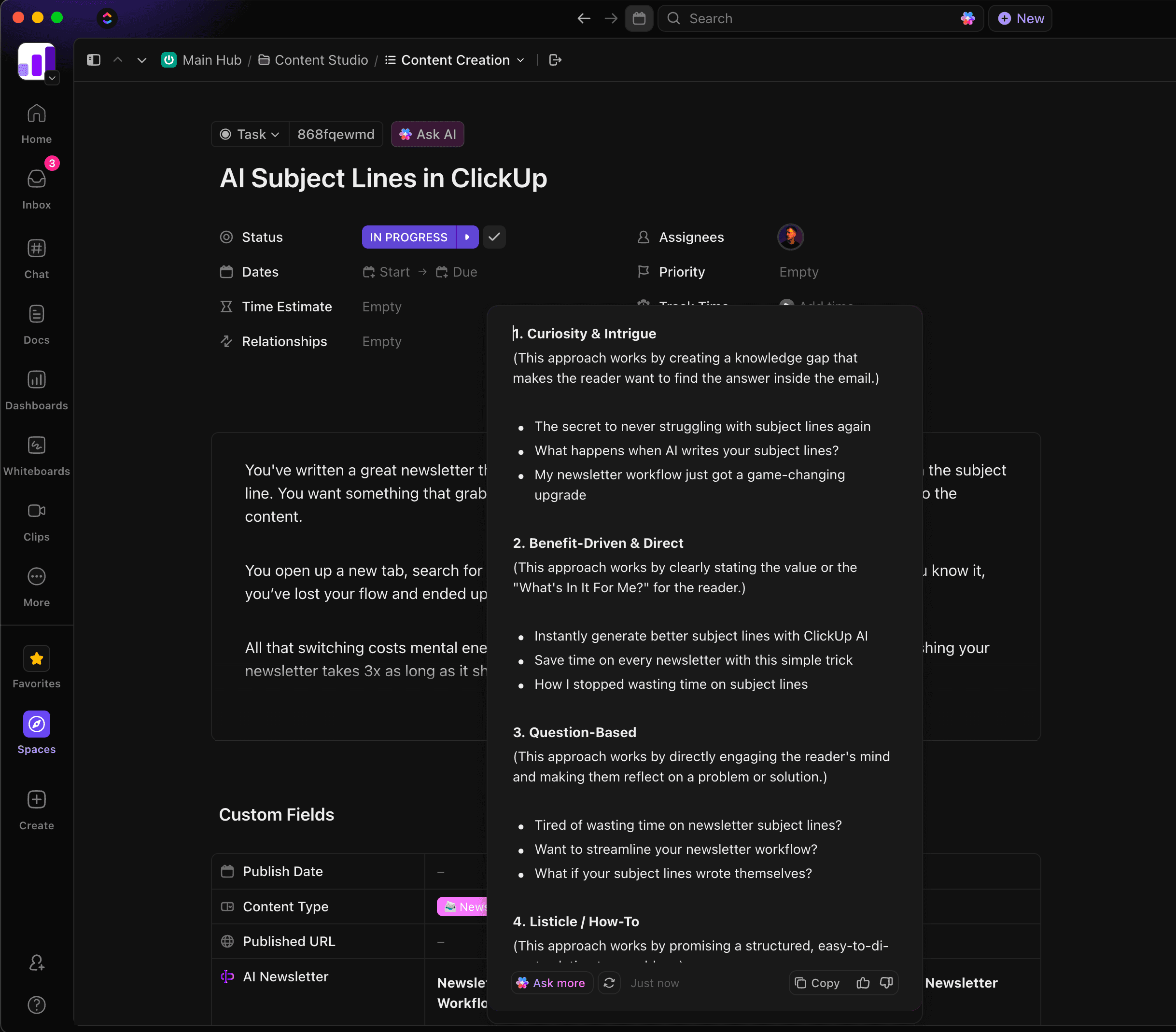 AI ClickUp Prompt