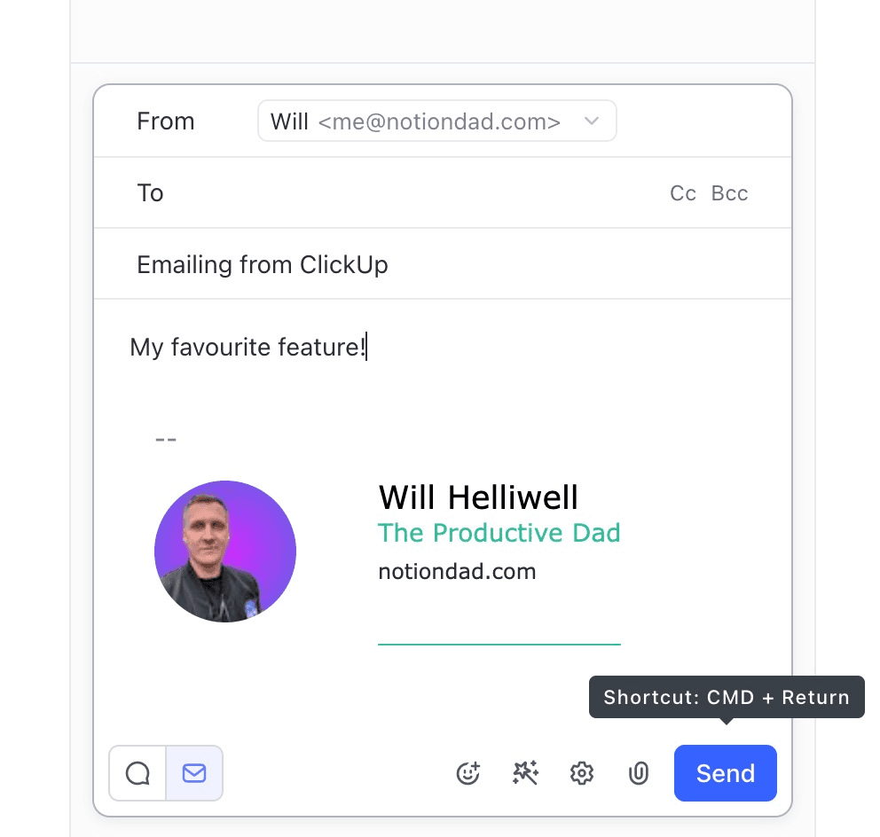A screenshot showcasing the visual design of ClickUp's Task View 3.0