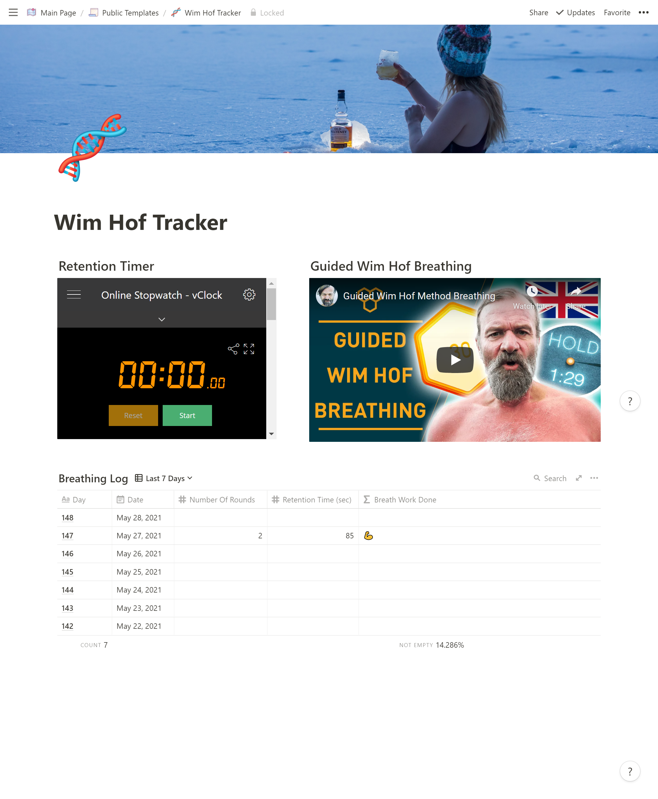 Building the Wim Hof Template